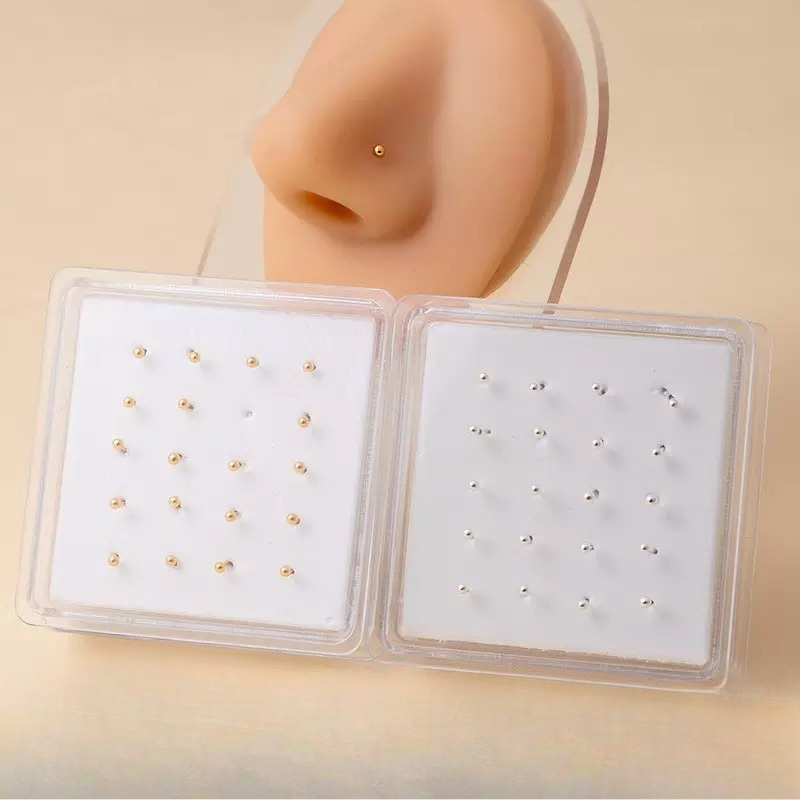 Body Jewelry Jewelry Box - Серебряные украшения для носа: пирсинг-кольца, серьги-гвоздики,