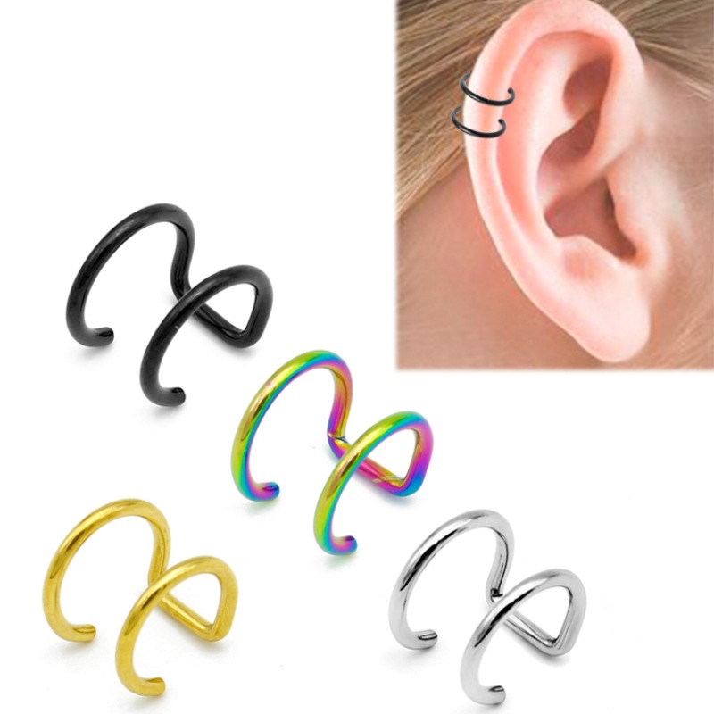 Body Jewelry And Earrings - 2 шт. клипсы-каффы из нержавеющей стали