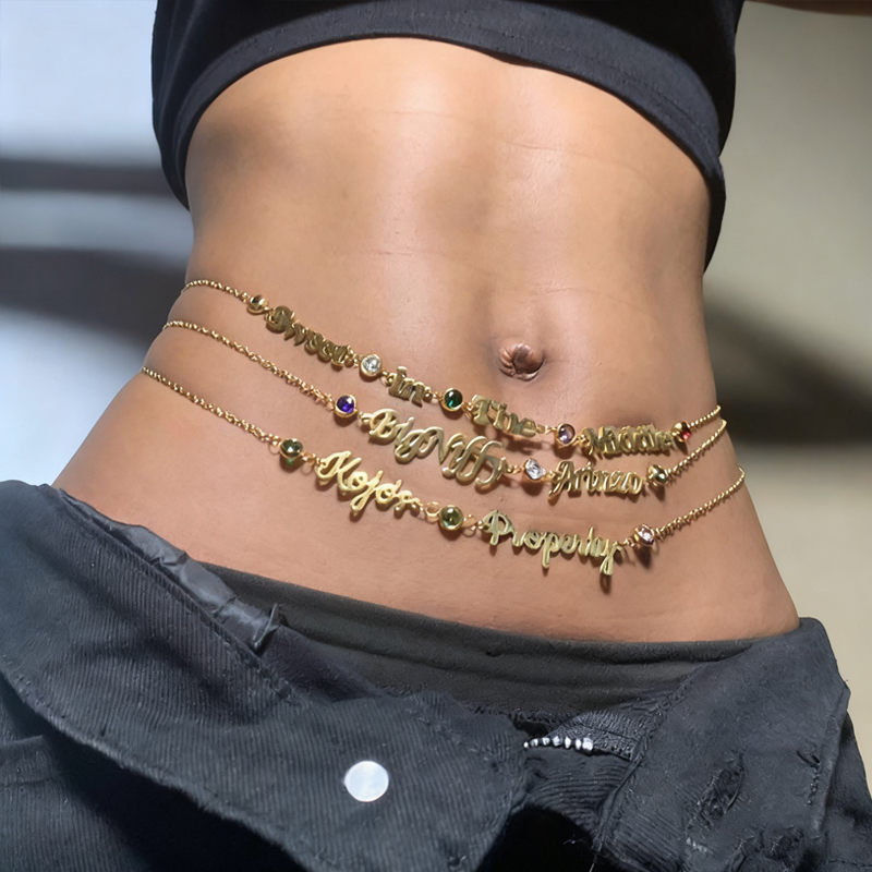 Body Jewelry Names - DUOYING индивидуальное имя, цепочка на живот,
