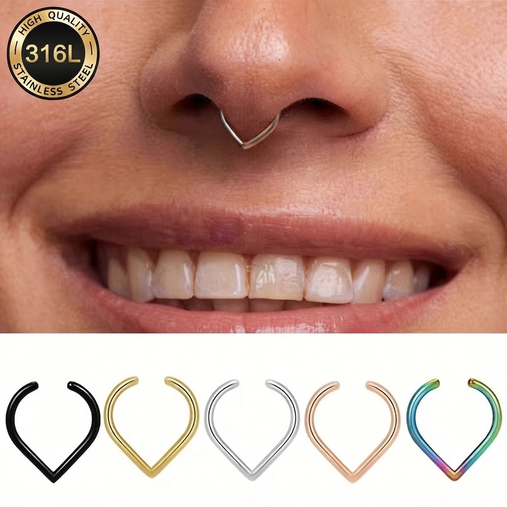 Body Jewelry And Earrings - Набор из 5 регулируемых клипс-обручей для