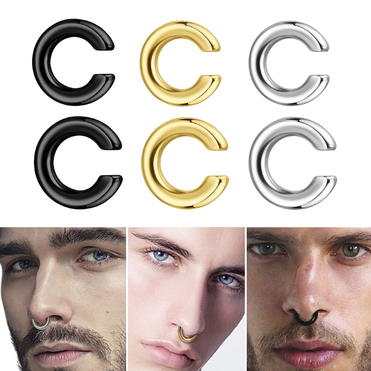 Body Jewelry And Earrings - 1 шт. преувеличенные c-образные непирсинговые кольца
