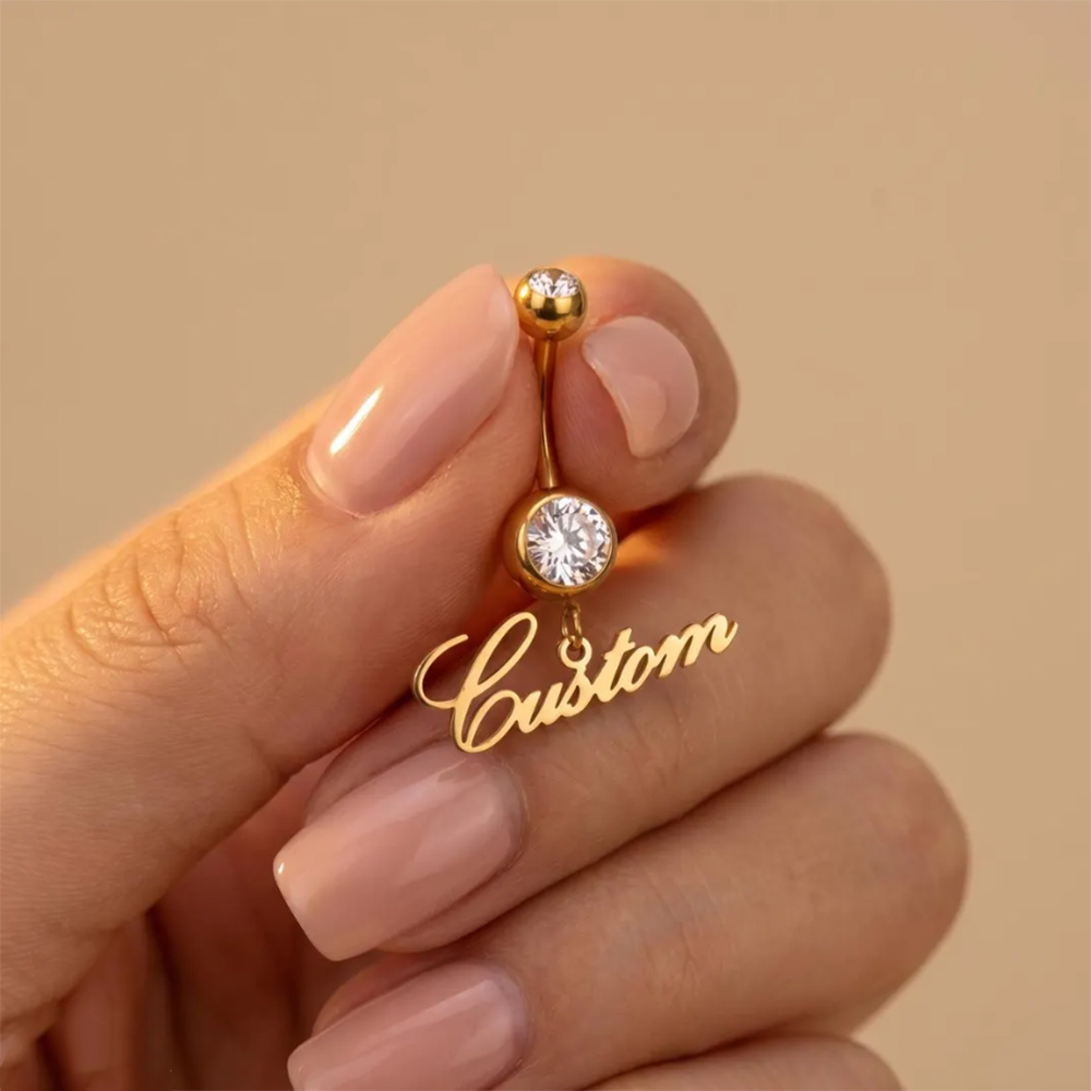 Body Jewelry Names - Персонализированный цирконовый пирсинг для пупка с