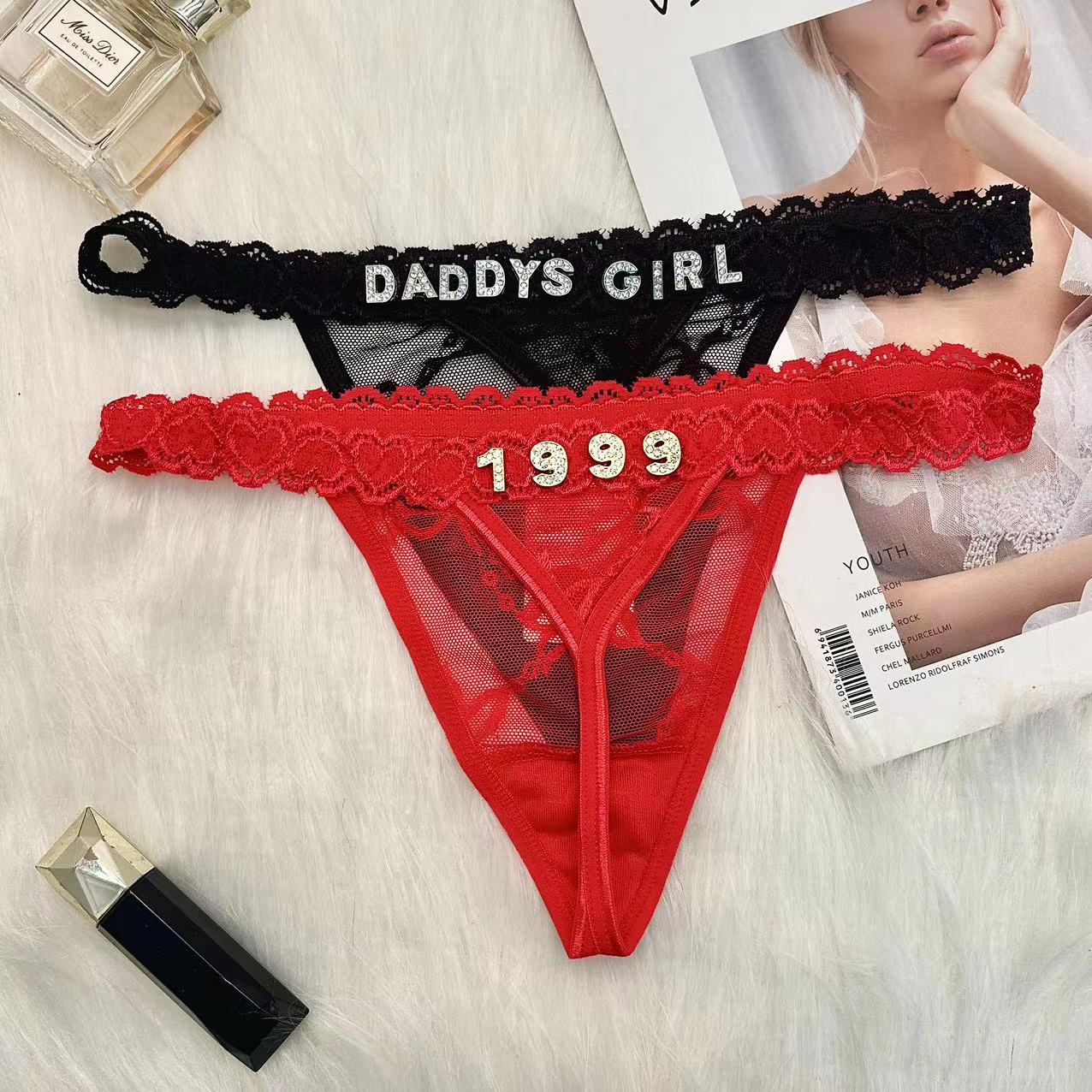 Body Jewelry Names - Трусики-стринги с блестящими буквами на заказ,