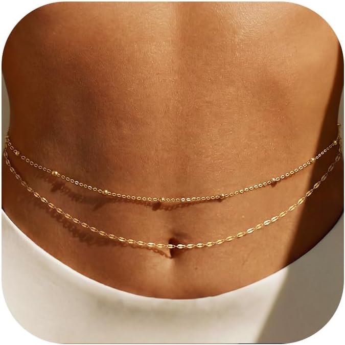 Body Jewelry Types - Позолоченная цепочка на талию 14K, многослойные