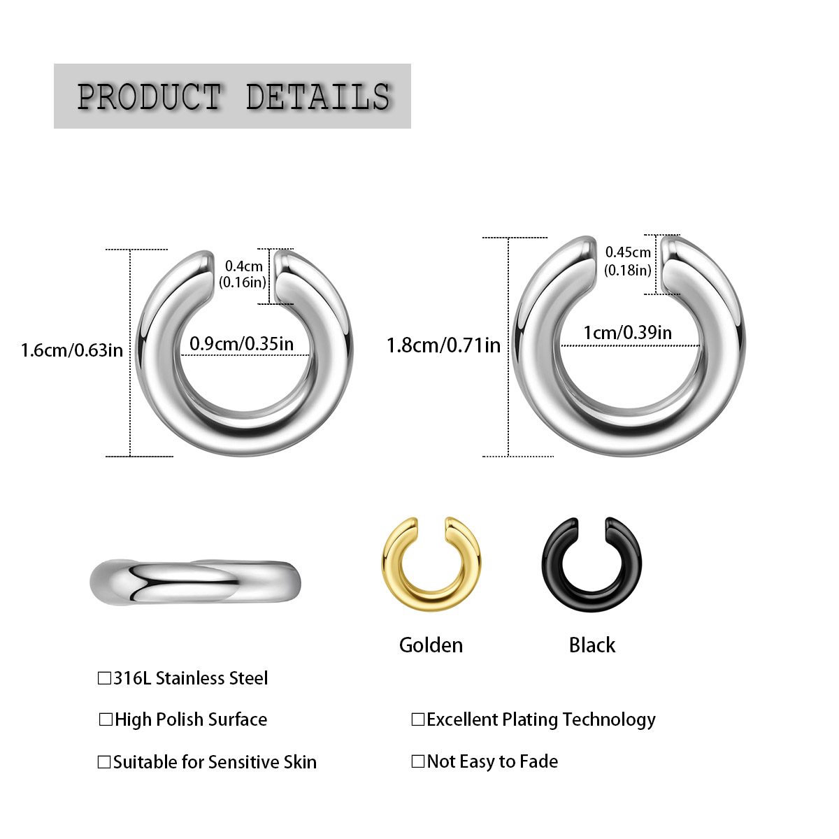 1 шт. преувеличенные c-образны – обзор и цена Body Jewelry And Earrings